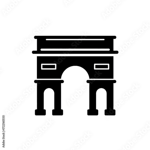 Arc de triomphe Silhouette Black and white simple landmark paris france famous monument