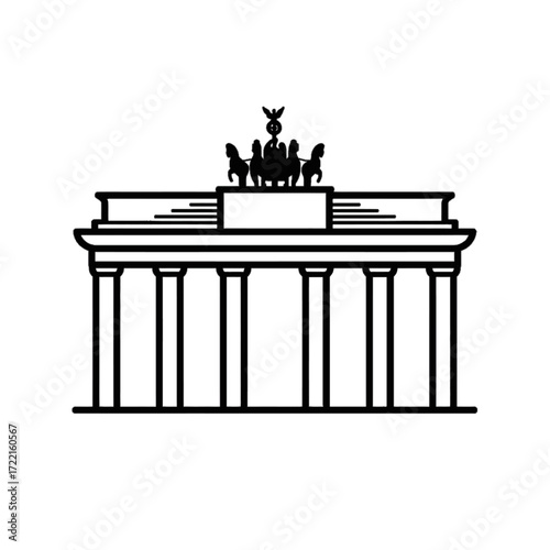 Brandenburg gate minimal line art landmark Berlin Germany travel destination