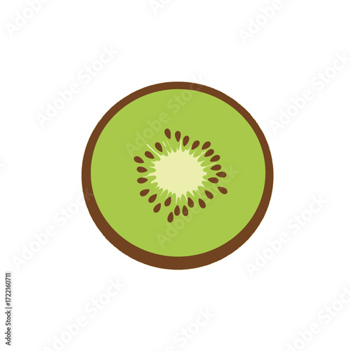 Kiwi slice simple style vibrant colors healthy food concept freshness