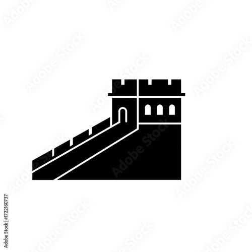 Great wall of china Silhouette Minimalist Style Landmark Ancient Architecture Symbol Travel Destination