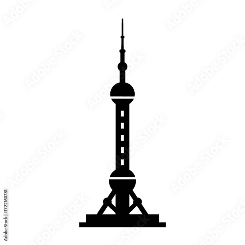Oriental pearl tower silhouette landmark china asia travel destination