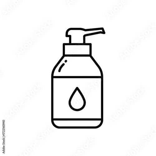 Soap Dispenser Line Art Minimalist Style Cleanliness Hygiene Liquid Container
