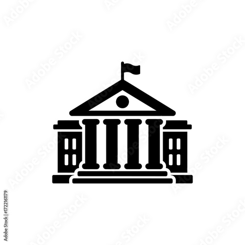 Courthouse Building Silhouette Government Architecture Symbol of Justice and Law