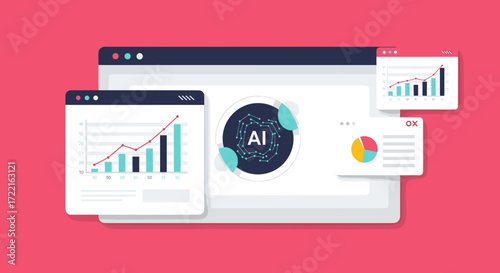 Ai data analytics dashboard with business intelligence and data visualization for strategic decision making