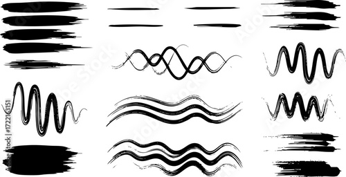 Wallpaper Mural Abstract black and white illustration depicting a ragged edge design element Torontodigital.ca