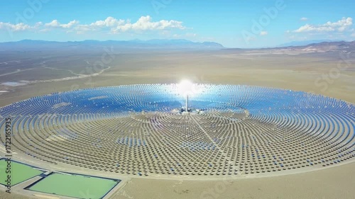 The ivanpah solar electric generating system shines brightly in the desert landscape