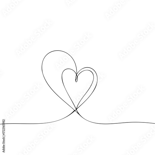 Two intertwined heart shapes in minimalist line art style representing love and friendship for International Friendship Day  