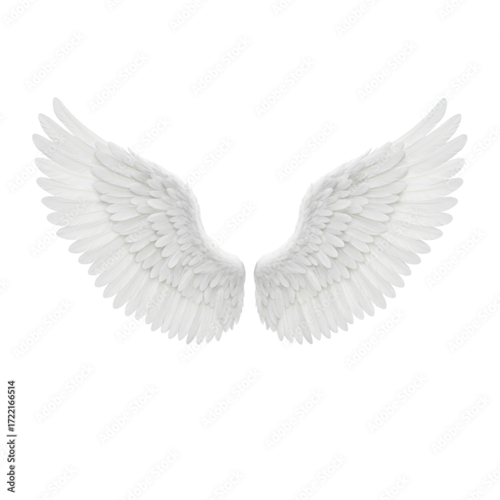 Obraz premium Stunning ethereal white angel wings spread wide creating a sense of divine grace and heavenly beauty perfect for fantasy or spiritual projects