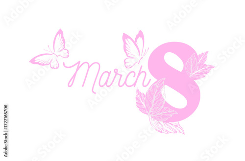 Womens day 8 march element. Woman international celebration vector template.