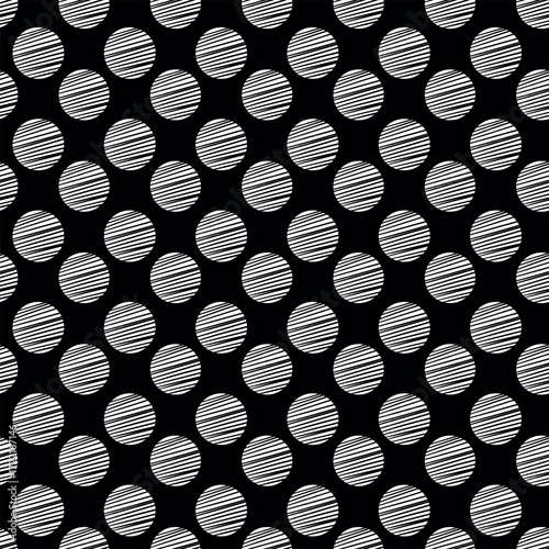 Black and white background, vector texture with circles. Splash effect banner. Dotted abstract illustration with drops of rain. Seamless pattern for fabric, textile.