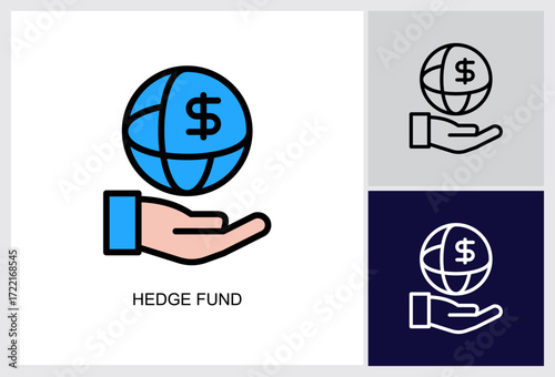 Hedge Fund icon Multi Style Vector Illustration 