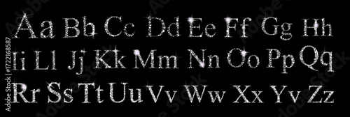 Snow dot alphabet hand drawn. Not AI, Vector illustration.