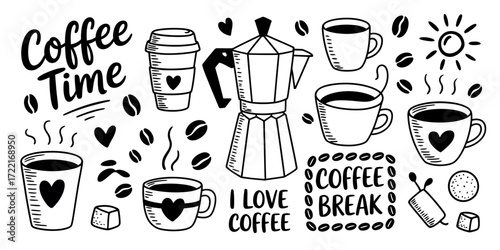 Elegant black and white hand drawn illustration for advertising