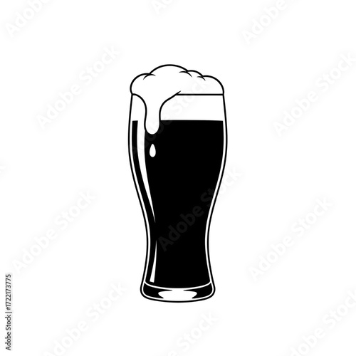 Delicious Stout Beer in a Classic Pint Glass