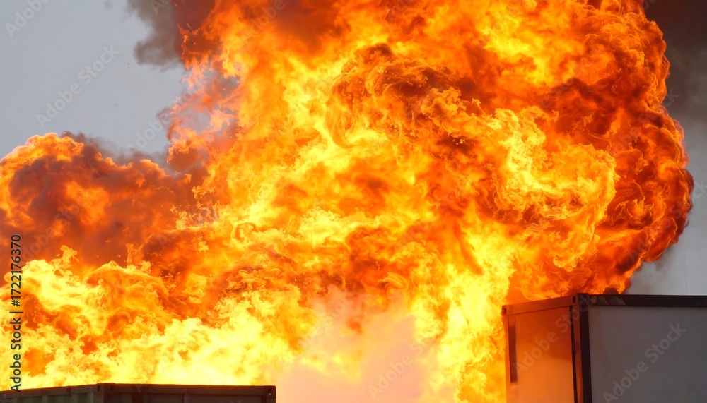 Fototapeta premium Fiery Blaze in a Container.