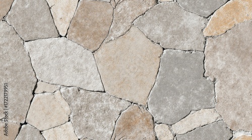 Natural stone mosaic creates a rustic yet modern textured background perfect for earthy designs and architectural projects