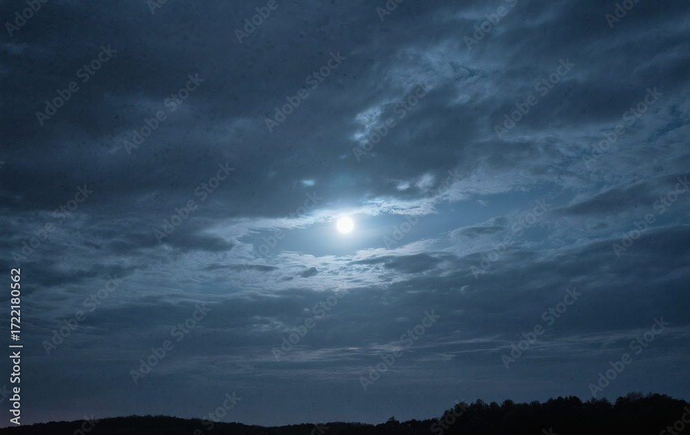 Fototapeta premium full moon over the sea