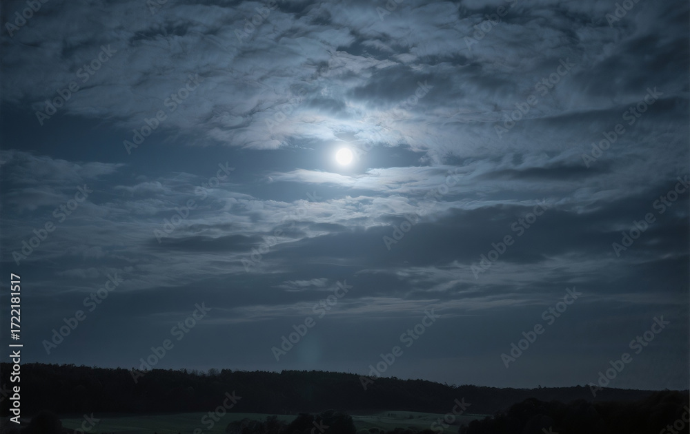 Fototapeta premium full moon over the sea