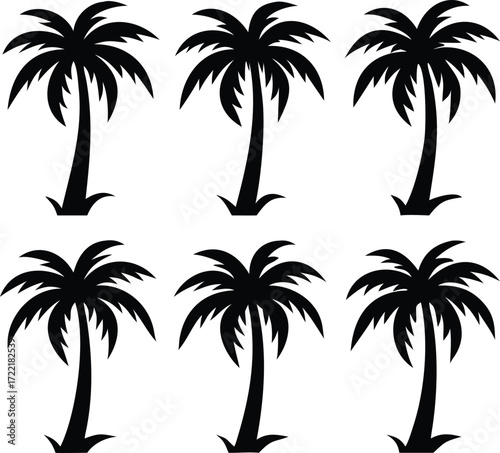 Silhouette Tropical Palm Trees Vacation Summer Holiday Theme Background