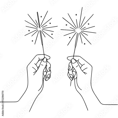 hands holding sparklers