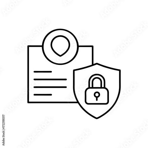 Secured document with padlock