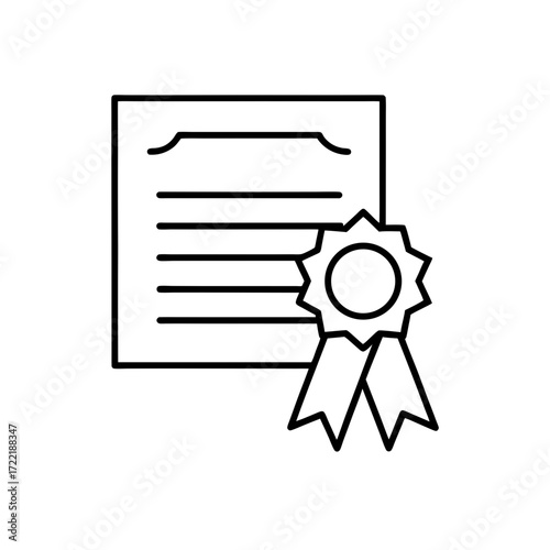 Document with rosette outline