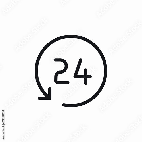 24 hours time icon sign vector