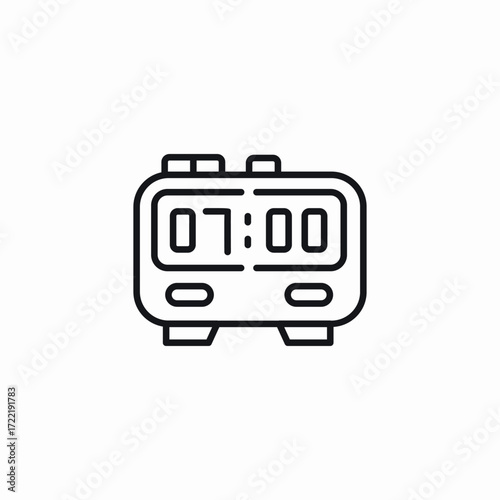 digital alarm clock icon sign vector
