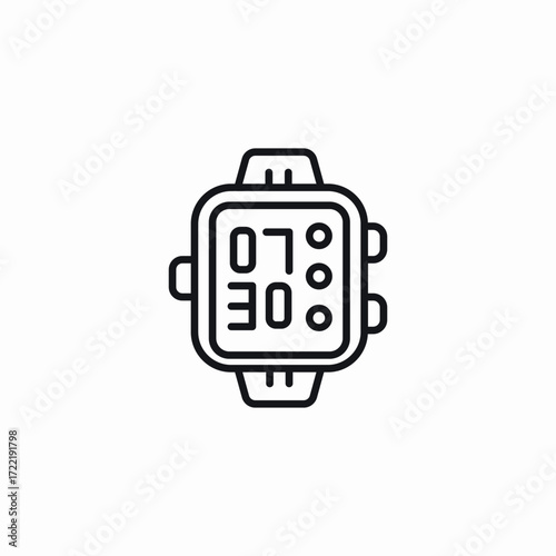 digital watch icon sign vector