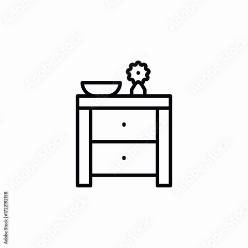 nightstand bedroom icon sign vector