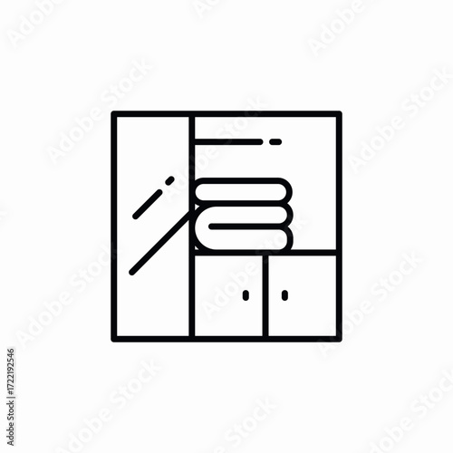 wardrobe cabinet icon sign vector
