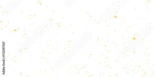 Golden glitter confetti falling down on transparent background. Vector illustration.	