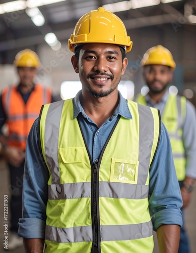 Smiling worker in a factory (1)