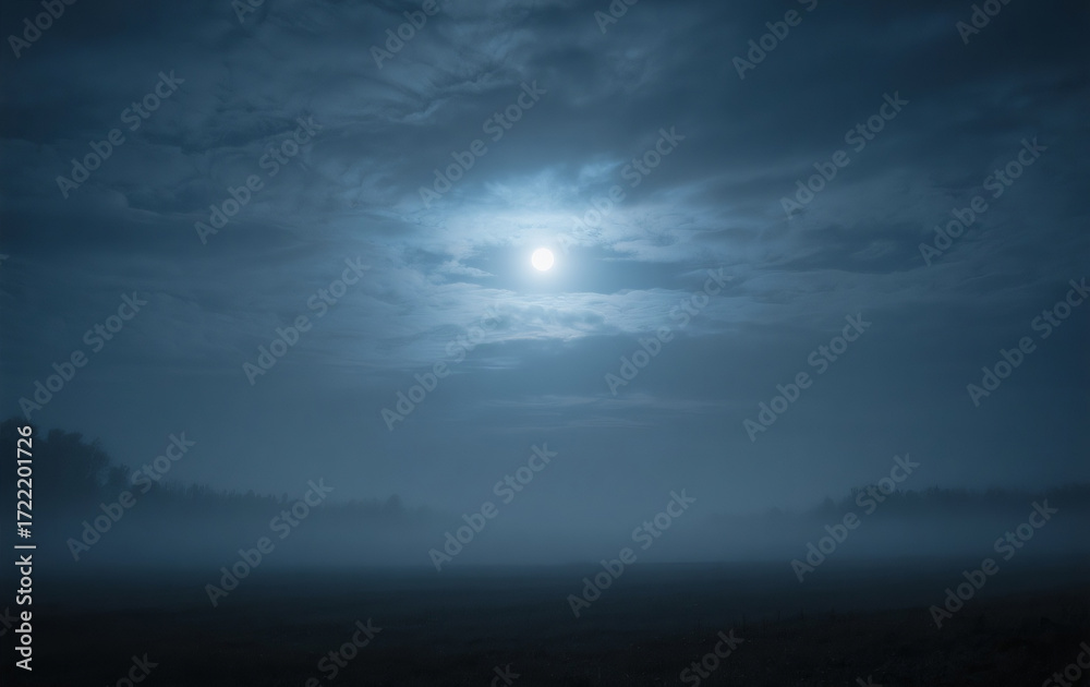 Naklejka premium full moon over the sea