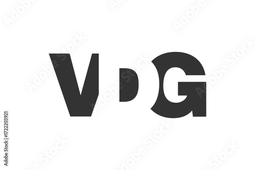 VDG logo design. Initial letter V D G bold font style for tech startups, consulting, corporate branding. Creative company name, headlines typography identity, trendy logotype.