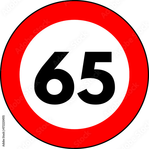 Speed limit 65 traffic sign