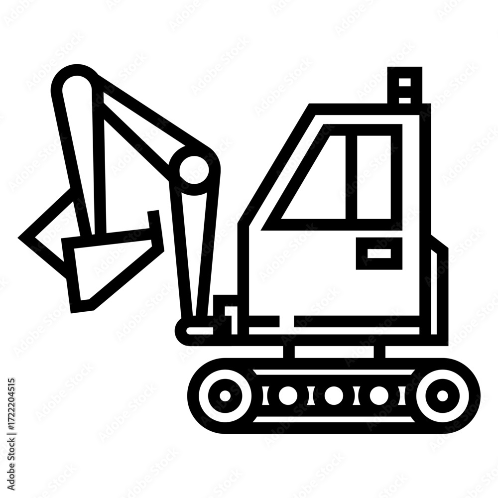 Naklejka premium Simple Excavator Vector