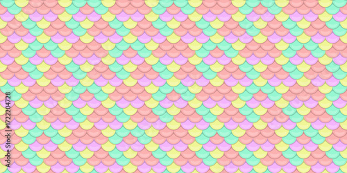 Pastelcolored scales pattern.  Perfect for whimsical backgrounds, website designs, or textile prints. This cheerful, repeating design evokes feelings of joy and playfulness.