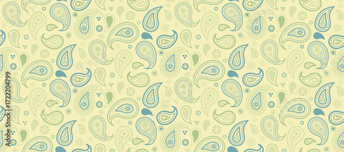 Sample paisley and swirling flower. Flat design greeting card by classic wrapping. Native tradition by scrapbook doodle.