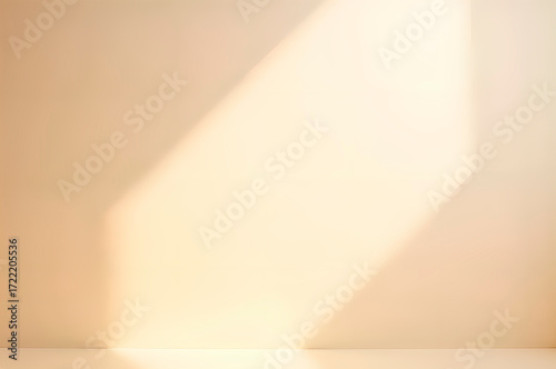 Abstract Sunlight Beam Casting Dramatic Shadows on a Neutral Wal