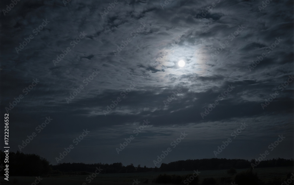 Fototapeta premium full moon over the sea