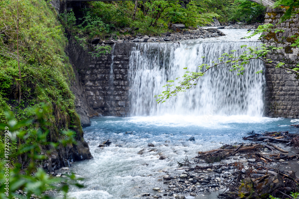 Fototapeta premium Taminaschlucht oberhalb von Bad Ragaz im Schweizer Kanton St. Gallen 