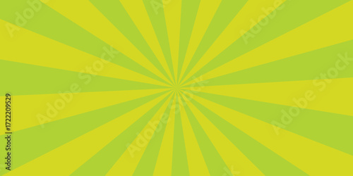 Lime Green Yellow Sunburst Radial Stripes Background