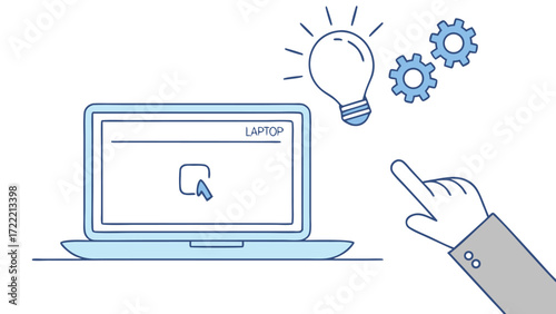 Minimalist laptop idea concept technology business