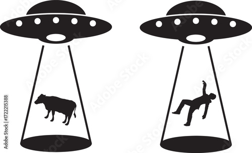 UFO Abduction Vector Set