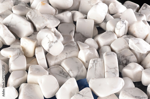 White polished stones texture background