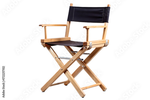 Foto Isolated director's chair for film sets and creative studios high quality png is
