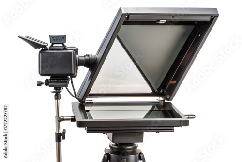 Εκτύπωση καμβά Professional teleprompter device isolated showing reflected text for broadcast p