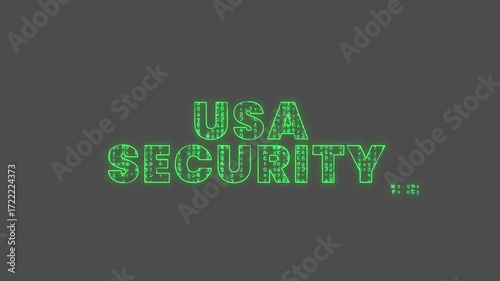 Matrix Style Usa Security Typing Animation + Alpha Channel