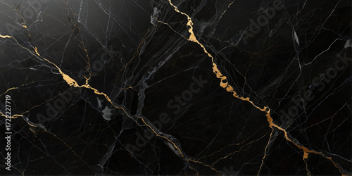 Panoramic black and white stone marble texture background. Black marble texture for skin tile wallpaper luxurious background. Black and white wave line floor ceramic counter texture stone tile.	